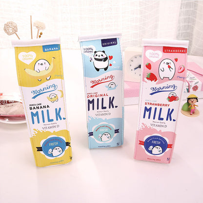 Stationery cute milk pencil bag