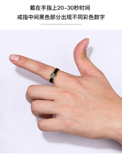 Fashion smart temperature couple ring mood temperature display ring