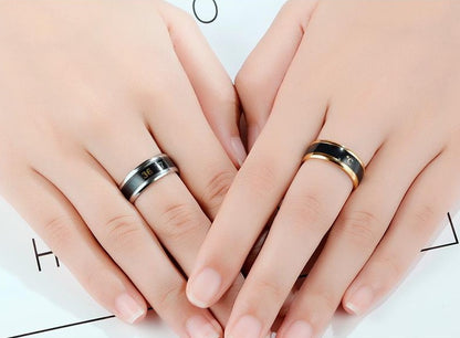 Fashion smart temperature couple ring mood temperature display ring