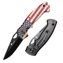 Load image into Gallery viewer, US UK Flag Patten Knife Out Door Camping Knife
