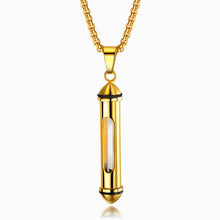 Load image into Gallery viewer, Glass Hourglass Cremation Jewelry Container Vial Pendant Urn Necklace
