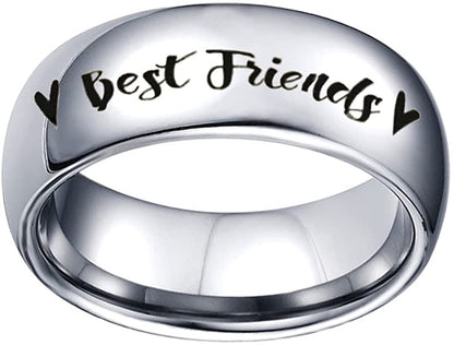 1pc Best Friends Ring Engraved Name Date BFF Friendship Ring