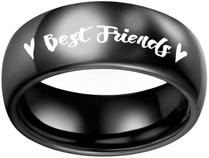 1pc Best Friends Ring Engraved Name Date BFF Friendship Ring