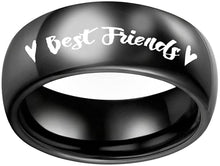 Cargar imagen en el visor de la galería, 1pc Best Friends Ring Engraved Name Date BFF Friendship Ring
