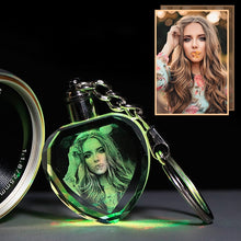 Load image into Gallery viewer, Personalized Custom Photo Led Light Crystal Key Chain
