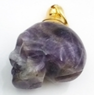 Natural Healing Crystal Perfume Ashes Keeper Skull Head Necklace