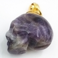 Cargar imagen en el visor de la galería, Natural Healing Crystal Perfume Ashes Keeper Skull Head Necklace
