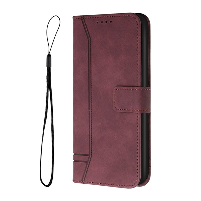Retro Matte Leather Wallet Case Card Holder Flip Cover for LG