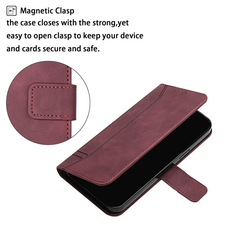 Retro Matte Leather Wallet Case Card Holder Flip Cover for LG