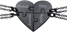 Load image into Gallery viewer, Engraved names 2-5 Best Friend Family Heart Shaped Matching Necklaces
