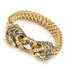 Load image into Gallery viewer, Double Lion Head Bracelet Men&#39;s Cool Bracelet
