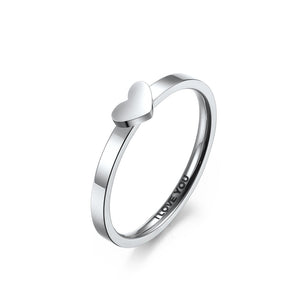 Heart Matching Ring I Love You engraved Promise Ring