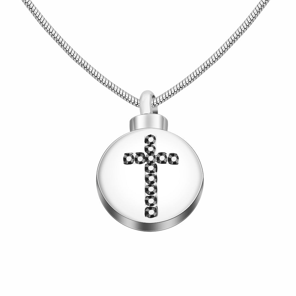 Keep Family Ashes haris into your Cross Urn Necklace