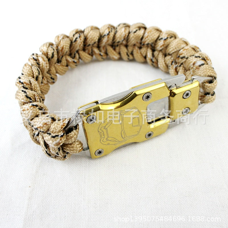 Outdoor Self-Help Self-Defense Hidden Bracelet Knife Iron Man Pattern