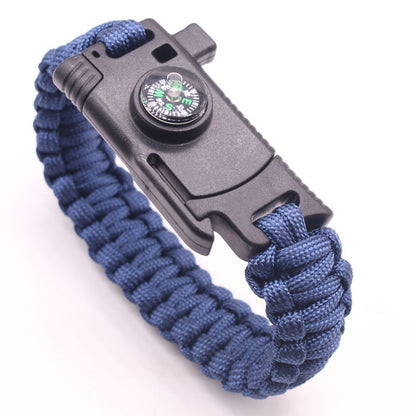 5 in 1 Multi Bracelet Whistle Spark Maker Compass Rope Knife Bracelet