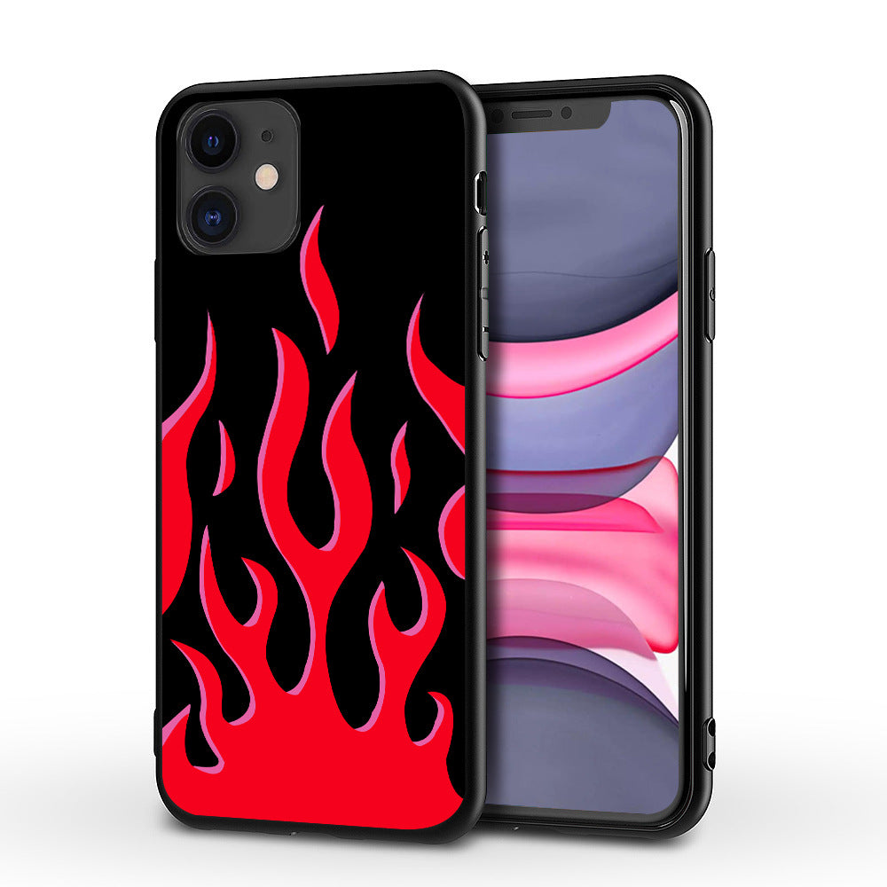 Artistic personality flame tempered phone cases for iPhone