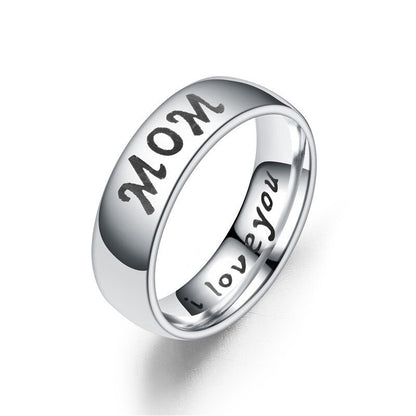 Mom Daughter Dad Son "I Love You" Matching Rings