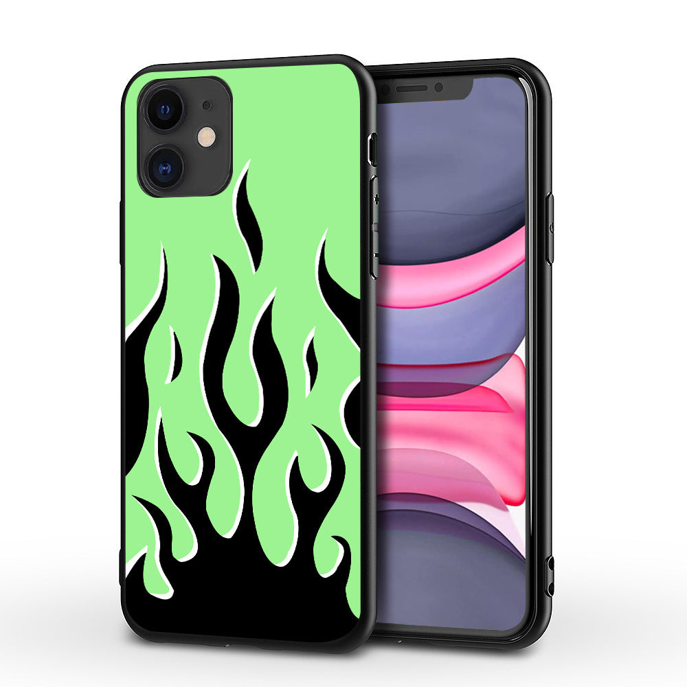 Artistic personality flame tempered phone cases for iPhone