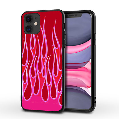 Artistic personality flame tempered phone cases for iPhone