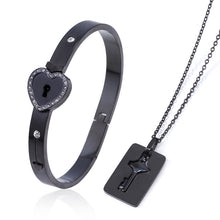 Cargar imagen en el visor de la galería, Lock Bracelet Key Necklace Couples BFFs Set
