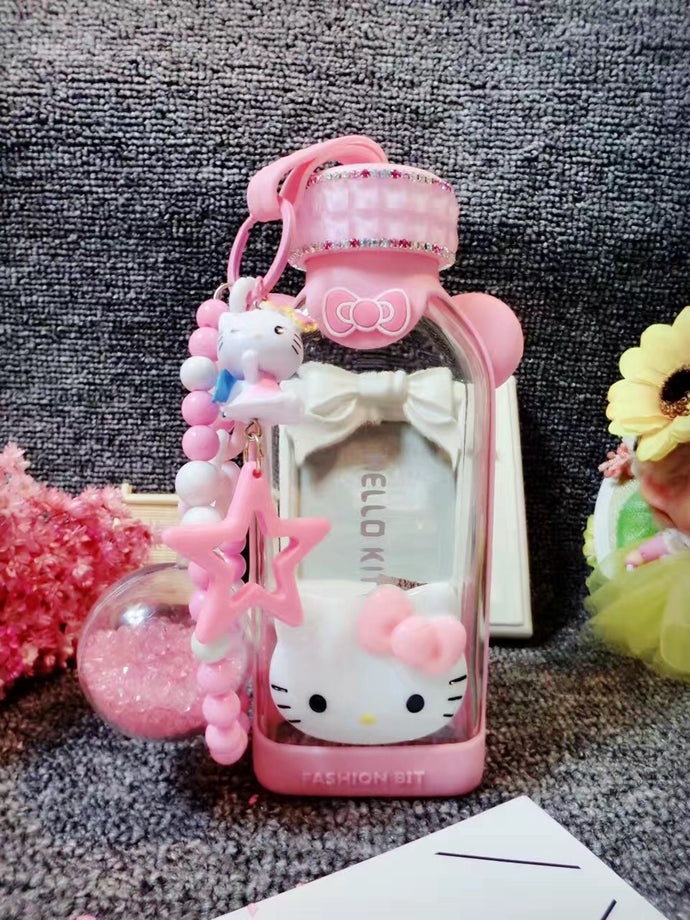 Cartoon Crystal Kitty Water Bottle