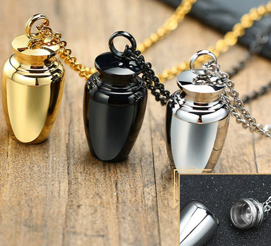 Stylish Perfume Holder Ashes Cremation Urn Punk Rock Necklace