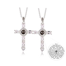 Load image into Gallery viewer, Fashion Cross Father Pray Projection Crystal Necklace
