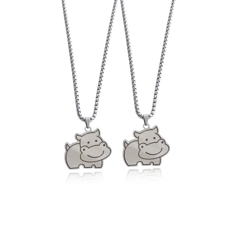 1pcs New Trend Cute Dog Necklace and hippo necklace