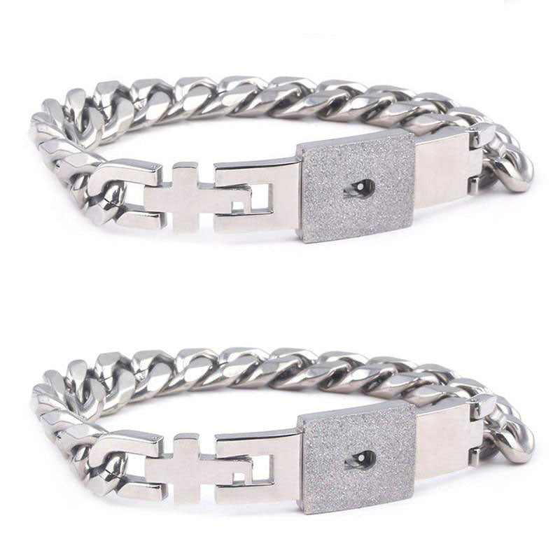 Couples 2BFFs Lock Each Others Bracelets