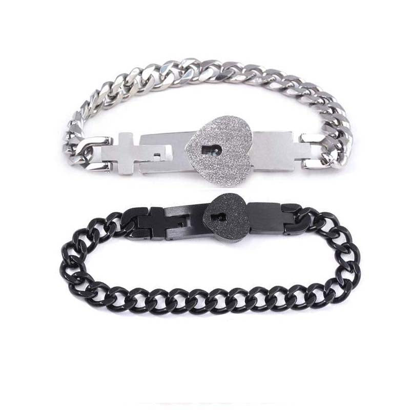 Couples 2BFFs Lock Each Others Bracelets