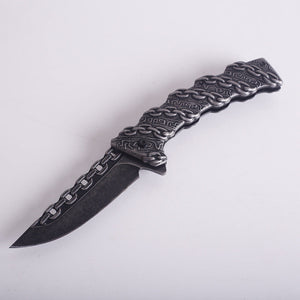 Embossed folding knife mountaineering portable camping knife for self-defense