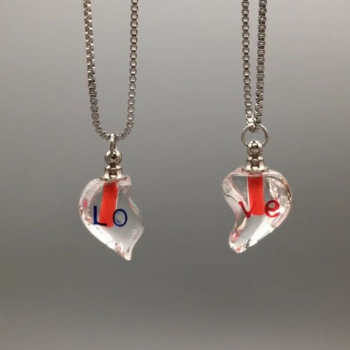 Matching Love Blood Perfume Keeper Bottle Necklaces for Valentine's Day