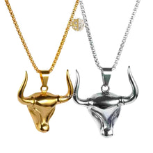 Load image into Gallery viewer, Fashion Bull Pendant Men and Women Gold Necklace
