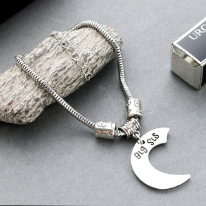 3 Pcs/Set Big Middle Little Sister Bracelet Necklace BFF Chain