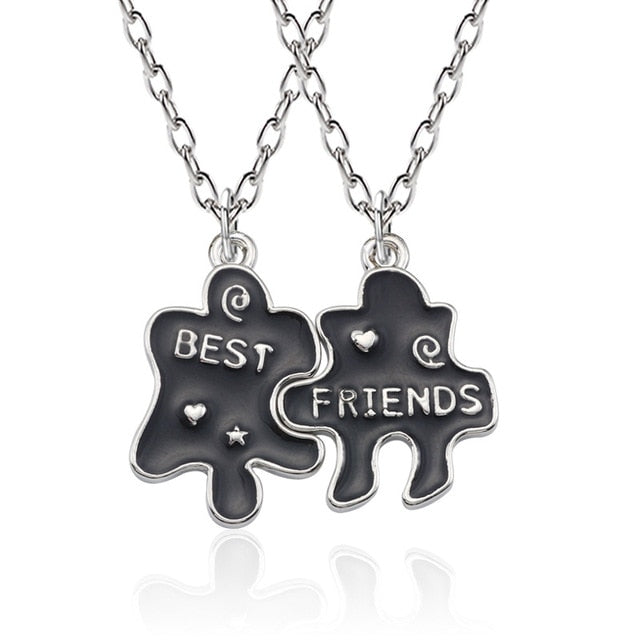 Good Friends Series Stitching Pattern Pendant Necklace