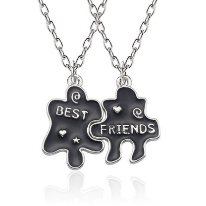 Good Friends Series Stitching Pattern Pendant Necklace