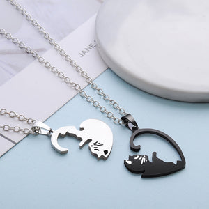 2BFF Couples Cute Kittens Matching Cats Pendant Necklace