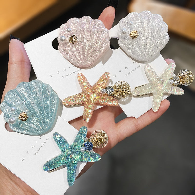 Acrylic Shell Starfish Hair Clips Fashion Accessories