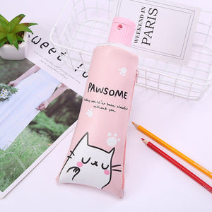Cute Toothpaste Shape Pencil Bag with Pencil Sharpener