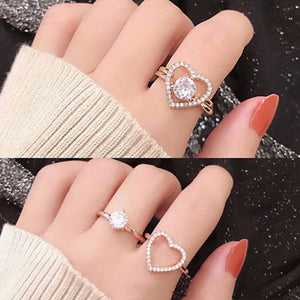 BFF Romantic Love Heart 2 in 1 Ring