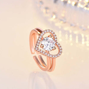 BFF Romantic Love Heart 2 in 1 Ring