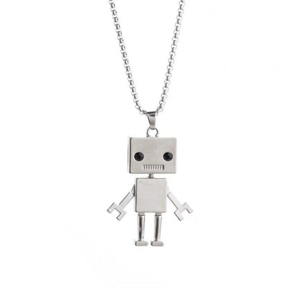 Titanium steel Cartoon Bear Dinosaur Robot Necklace Punk Retro