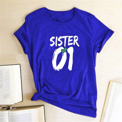 Number 01 02 Print Best Friend T-shirt