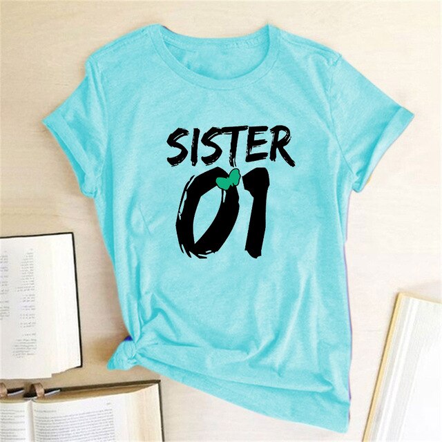 Number 01 02 Print Best Friend T-shirt