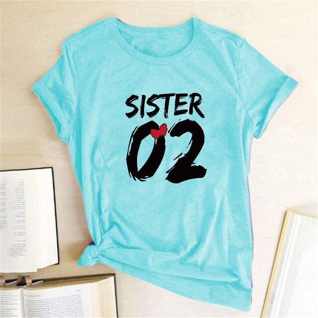 Number 01 02 Print Best Friend T-shirt