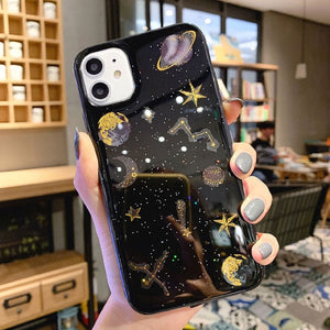 Glitter Bling Stars Moon Case For iPhone