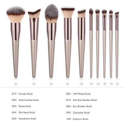 Luxury Champagne Makeup Brushes