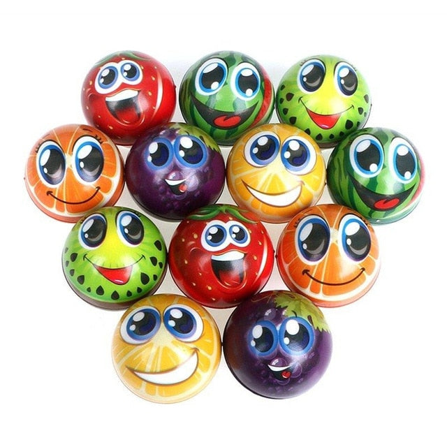 6pcs 6.3cm Stress Balls Grimace Smiley Laugh Face Soft Foam