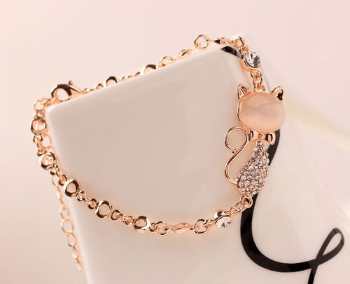 Lovely Cat Pendant Women Bracelet