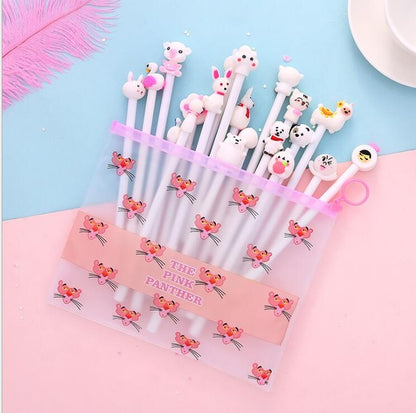 20pcs/pack Cute Cartoon Designs Gel Ink Writing Pens